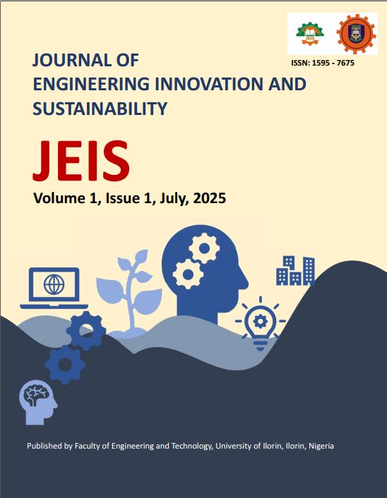 The Faculty of Engineering and Technology, University of Ilorin, Ilorin, is pleased to publish the inaugural issue of Journal of Engineering Innovation and Sustainability (JEIS). This issue of JEIS (Vol. 1, Issue 1, 2025) presents a collection of innovative research that addresses critical issues in engineering and technology. It features five impactful studies that explore diverse topics from power distribution networks in Nigeria to advanced communication systems, agricultural management, and image classification models. One study examines the equitable allocation of power loss in Nigerian distribution networks. The paper introduces a technique that integrates distributed generation to improve stability and efficiency. Another paper reviews reconfigurable intelligent surfaces (RIS) in non-orthogonal multiple access communications. It sheds light on the potential of RIS to revolutionize wireless systems for higher efficiency and better connectivity. The issue also includes a study on the effect of varying base transceiver station parameters on power density distribution in Southwestern Nigeria using the Cost-231 Hata model to optimize network performance and coverage. Furthermore, a research paper focuses on optimizing image classification models, emphasizing both computational efficiency and accuracy for real-time applications. The final paper presents a predictive decision support system for crop growth and management in tropical regions. The study provides a tool to support improved agricultural practices and sustainability. This volume reflects our ongoing commitment to fostering research that not only pushes the boundaries of engineering innovation but also contributes to the sustainability of our societies. We are proud to share these significant contributions and encourage our readers to explore the groundbreaking solutions that drive sustainable development.